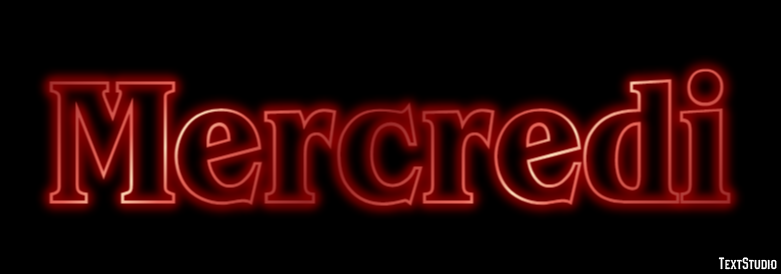 Mercredi Effetto testo
