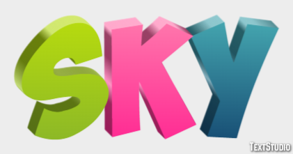 Sky Efecto de Texto