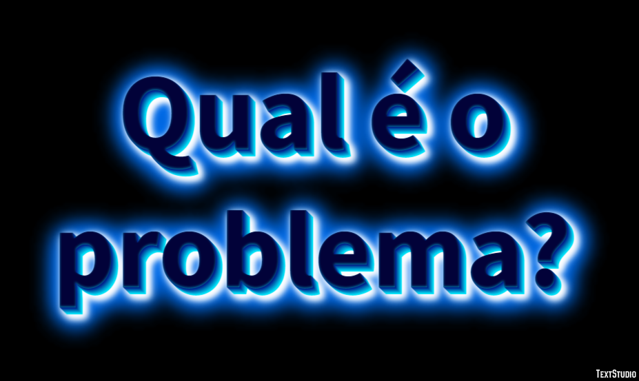 Qual é o problema? Efeito de texto