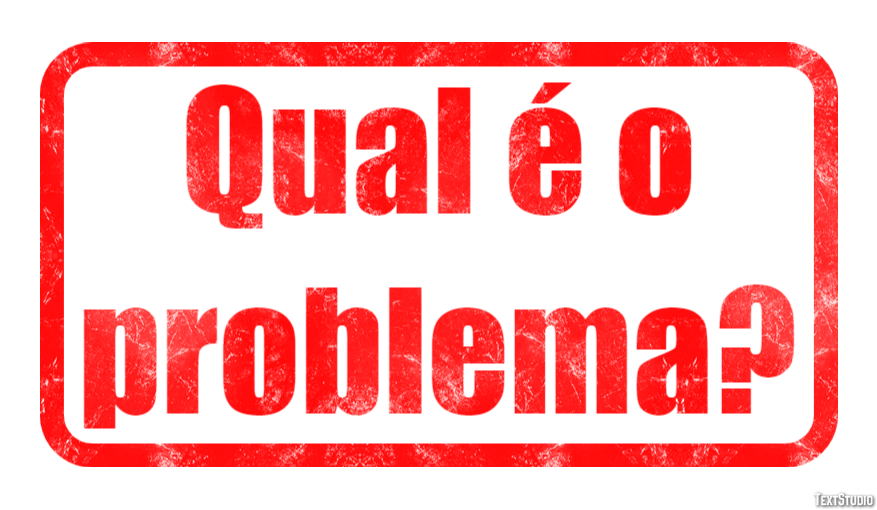 Qual é o problema? Efeito de texto