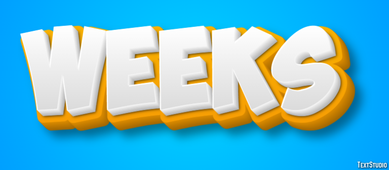 Weeks Text Effect