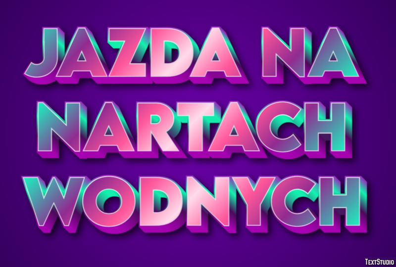 Jazda na nartach wodnych Efekt tekstowy
