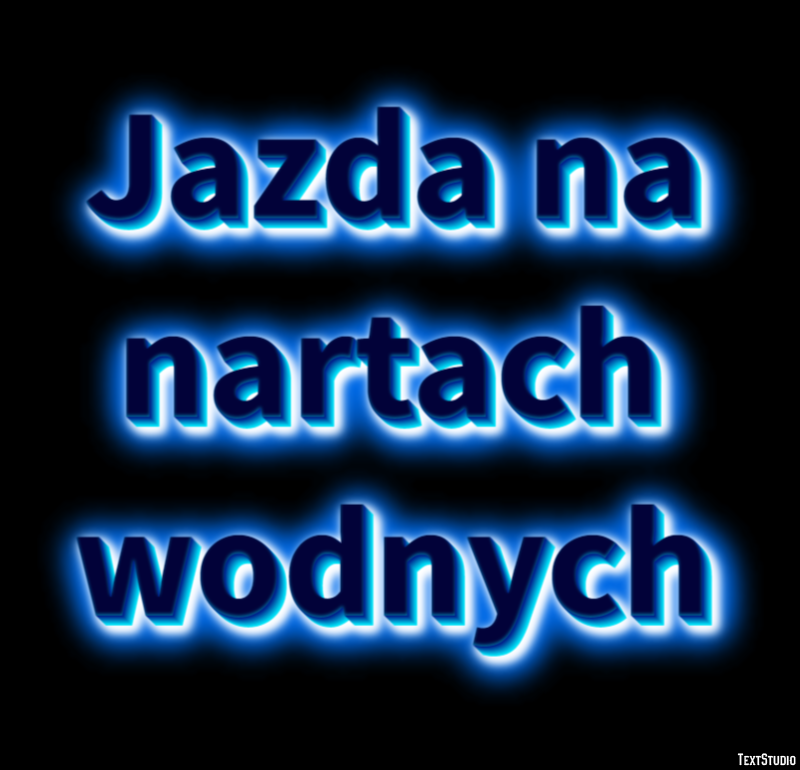 Jazda na nartach wodnych Efekt tekstowy