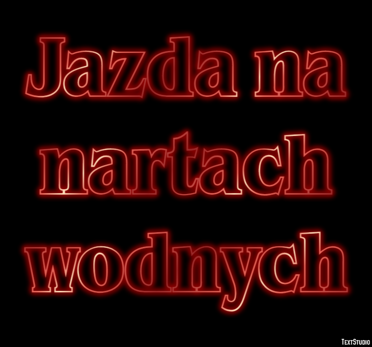 Jazda na nartach wodnych Efekt tekstowy