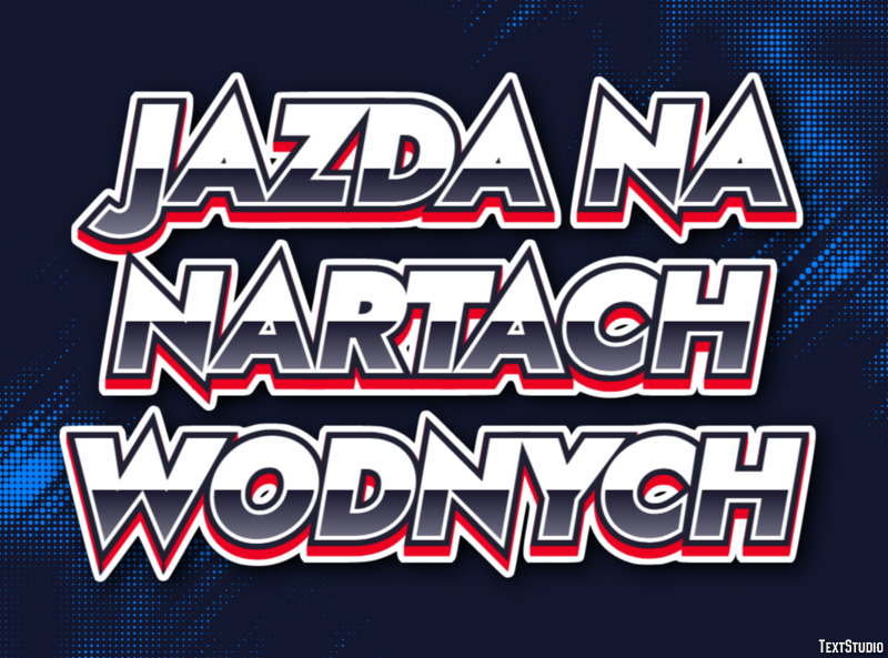 Jazda na nartach wodnych Efekt tekstowy
