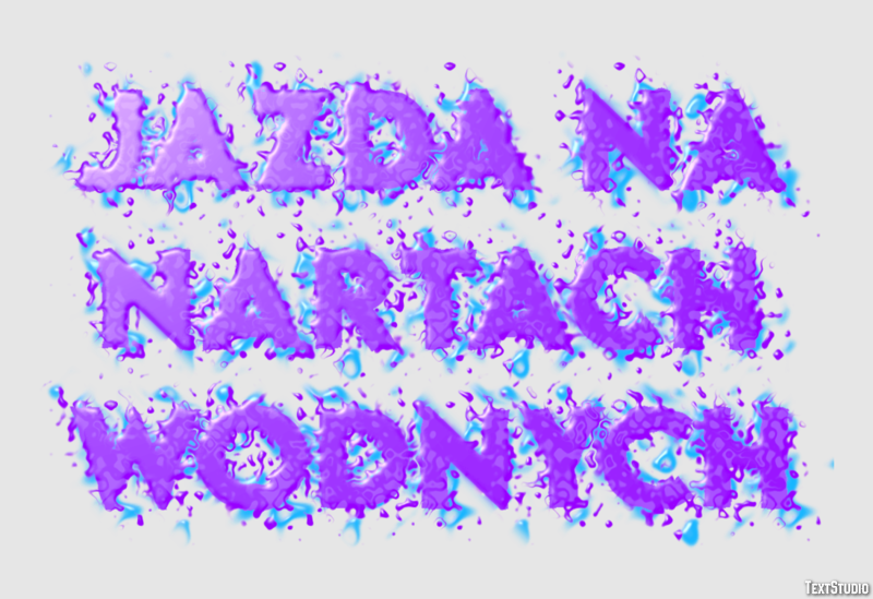 Jazda na nartach wodnych Efekt tekstowy