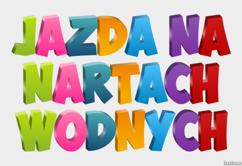 Jazda na nartach wodnych Efekt tekstowy