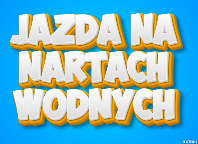 Jazda na nartach wodnych Efekt tekstowy