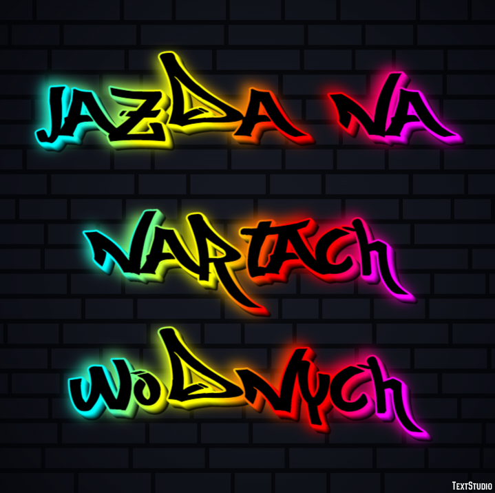 Jazda na nartach wodnych Efekt tekstowy