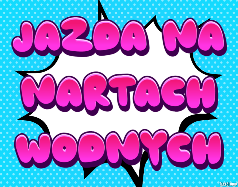 Jazda na nartach wodnych Efekt tekstowy