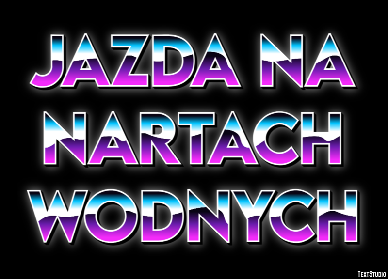 Jazda na nartach wodnych Efekt tekstowy