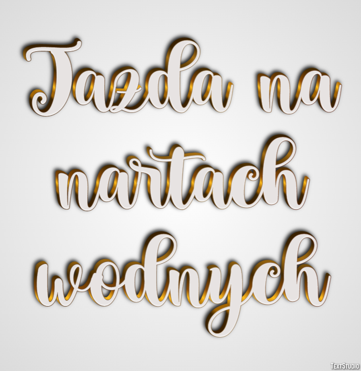 Jazda na nartach wodnych Efekt tekstowy