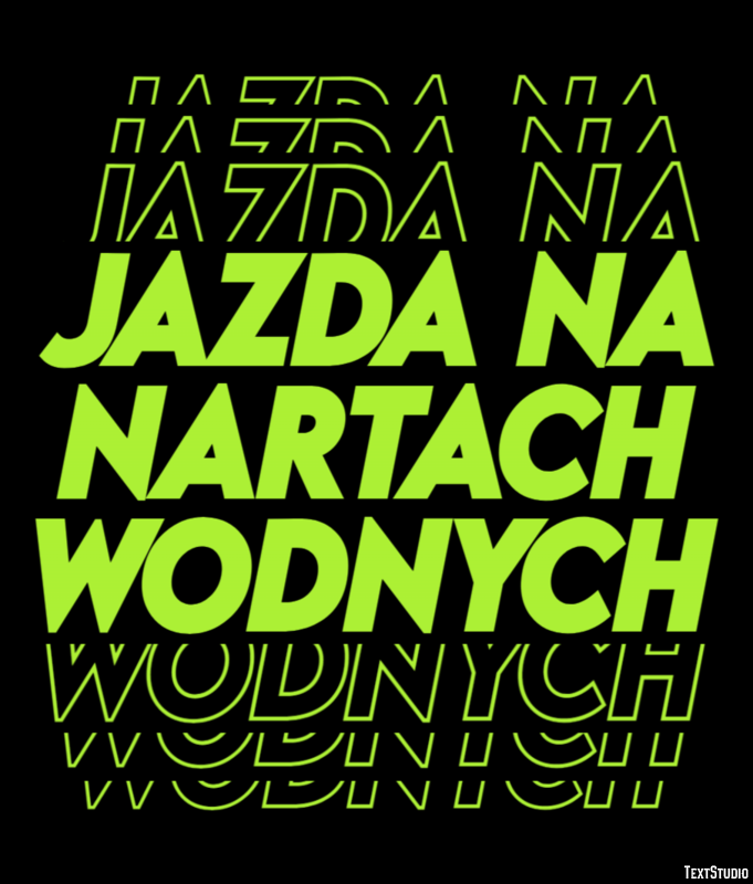 Jazda na nartach wodnych Efekt tekstowy