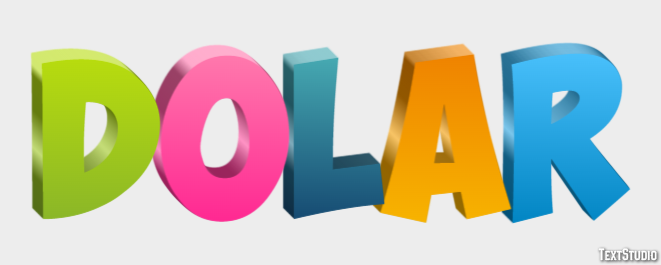 Dólar Efeito do texto