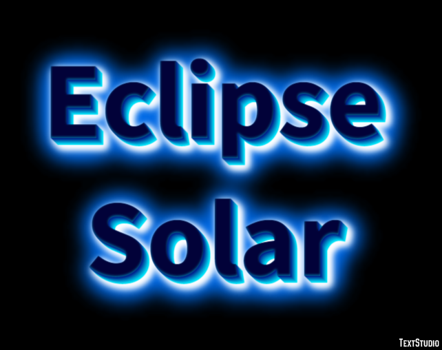 Eclipse Solar Tekst effect