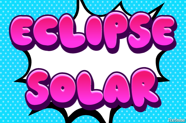 Eclipse Solar Tekst effect