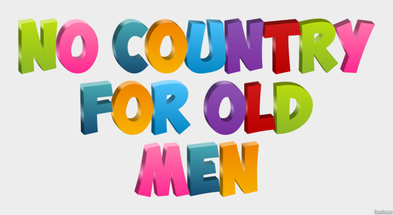 No Country for Old Men Text effect