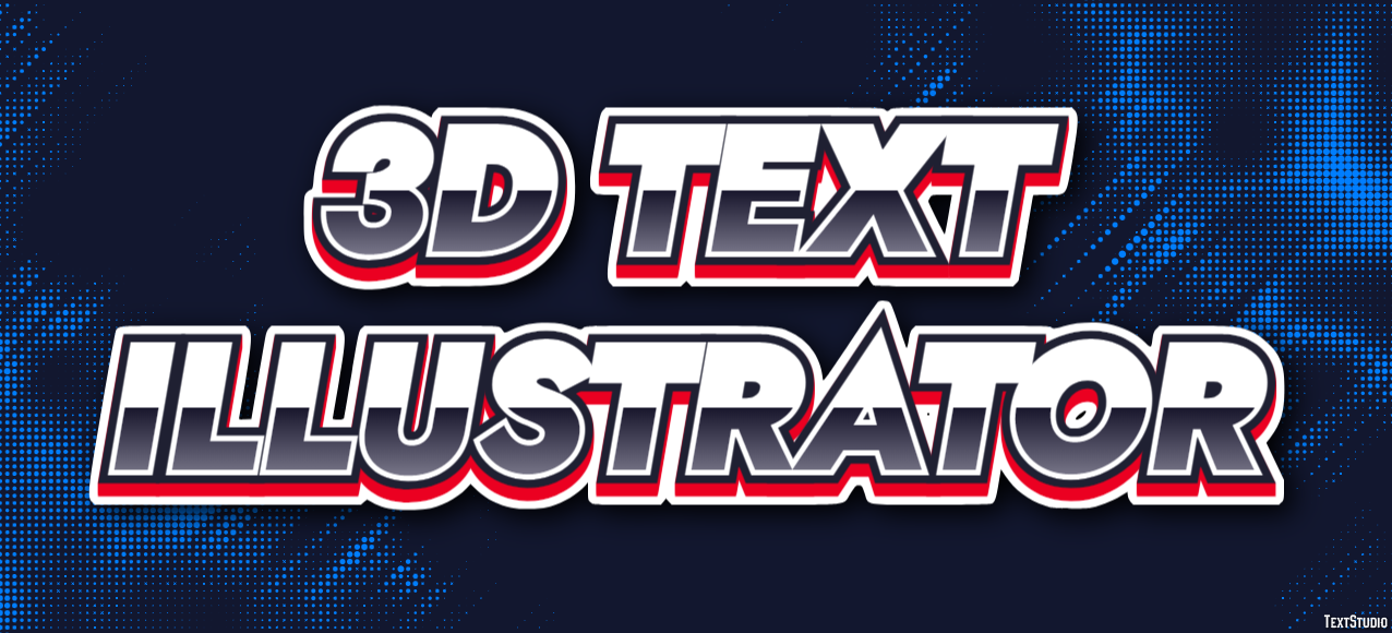 3d Text Illustrator Efeito de texto