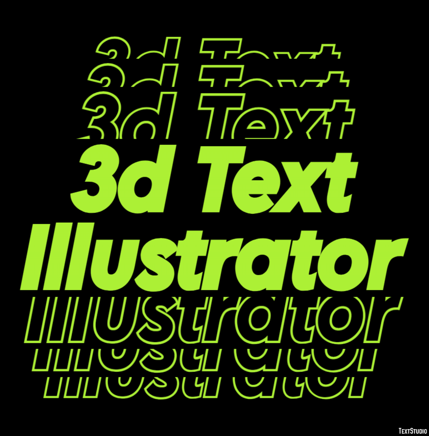 3d Text Illustrator Efeito de texto