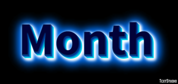 Month Effetto testo