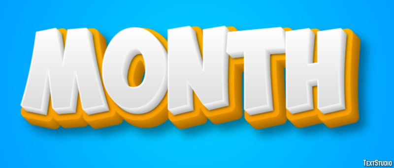 Month Text Effect
