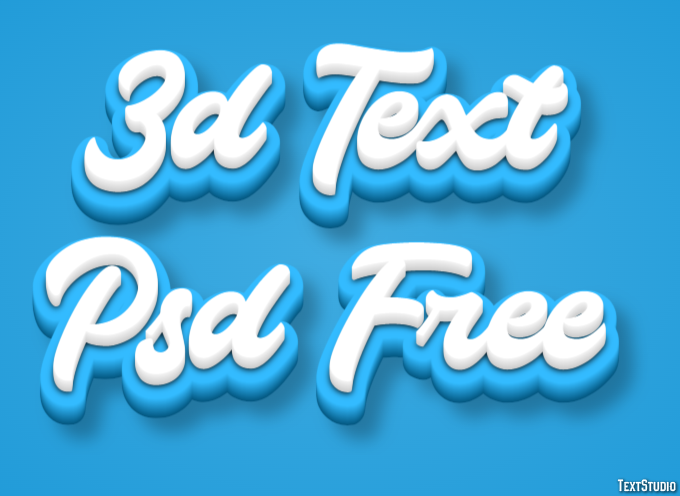 3d Text Psd Free Эффект текста
