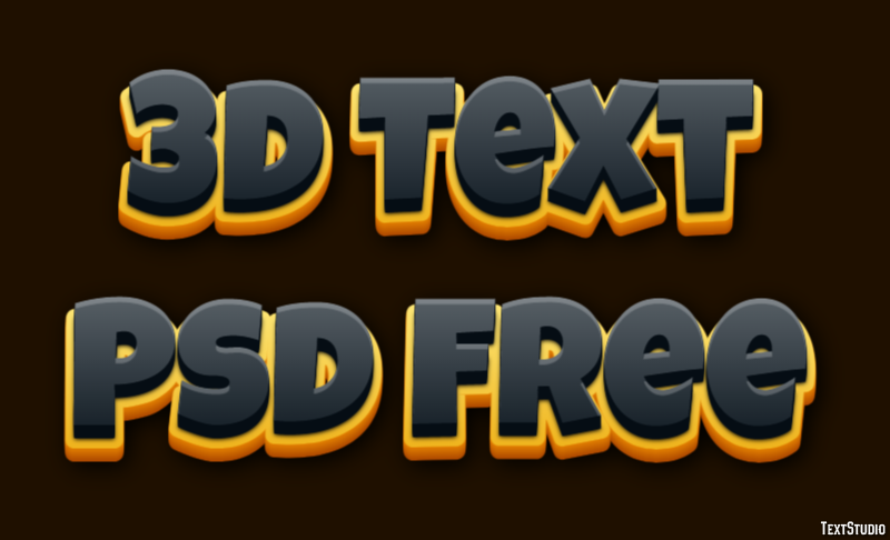 3d Text Psd Free Effetto testo