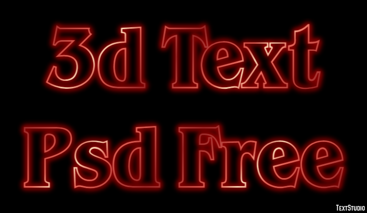 3d Text Psd Free Efecto de Texto