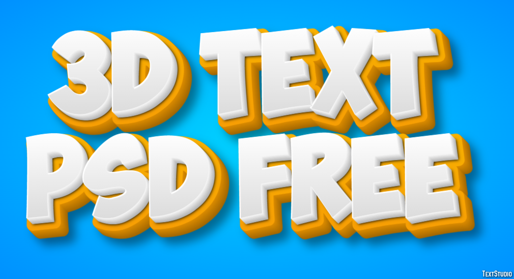 3d Text Psd Free Эффект текста