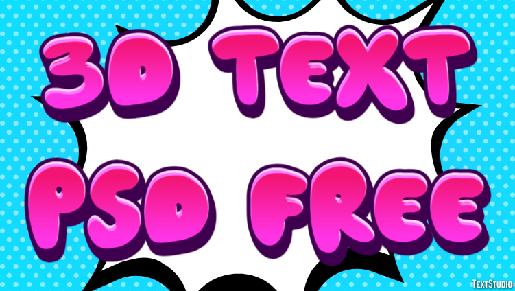 3d Text Psd Free Effetto testo