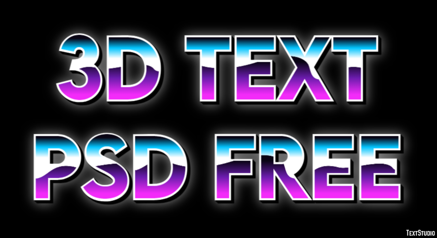 3d Text Psd Free Efecto de Texto