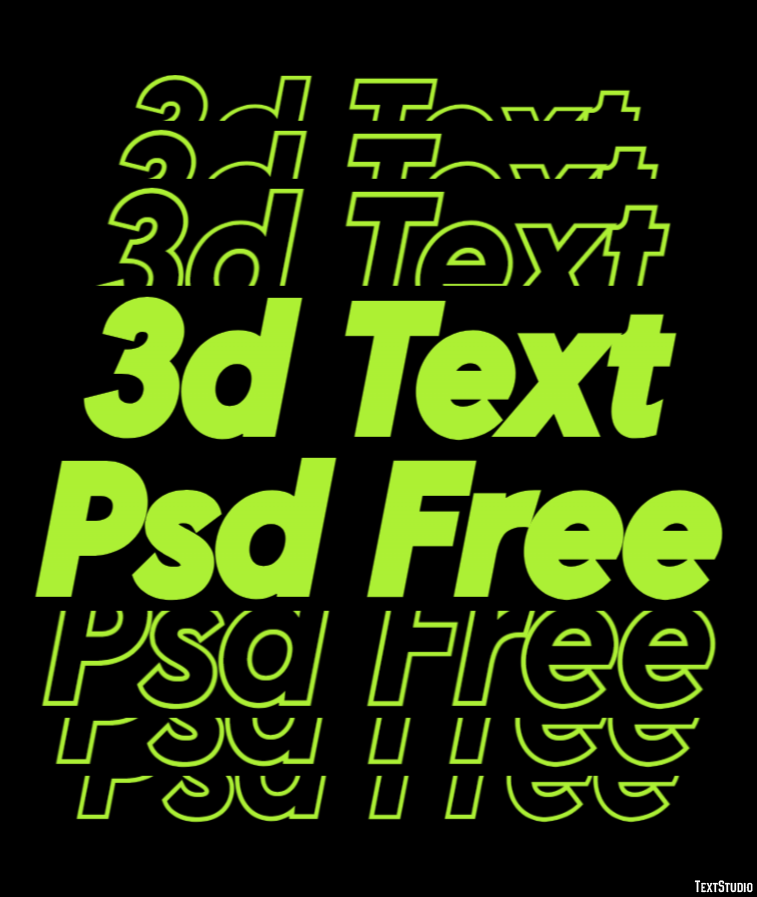 3d Text Psd Free Efecto de Texto