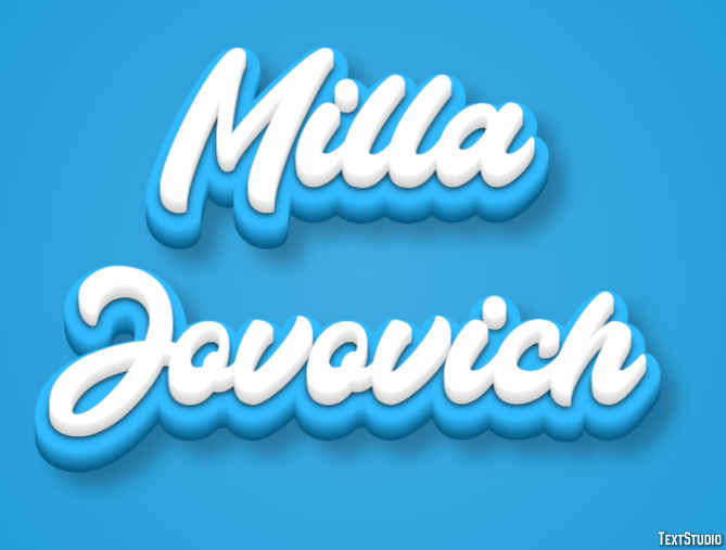 Milla Jovovich Text Effect