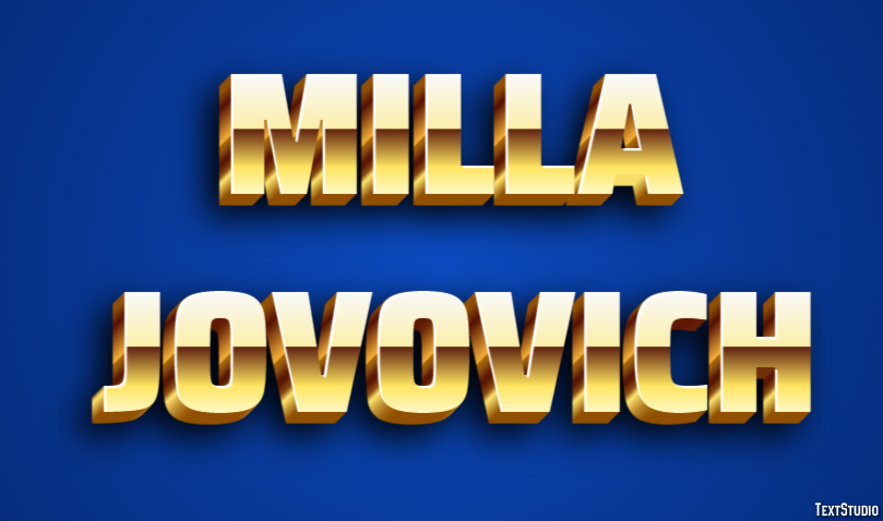 Milla Jovovich Text Effect
