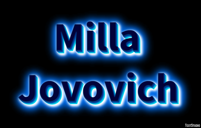 Milla Jovovich Text effect