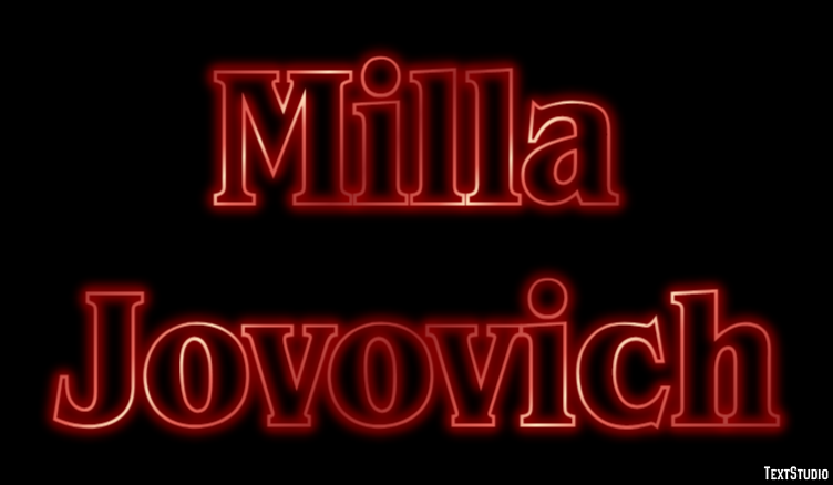 Milla Jovovich Text Effect
