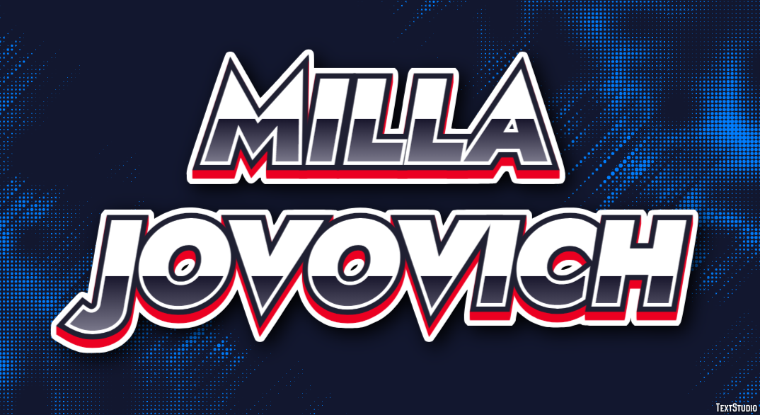Milla Jovovich Text Effect