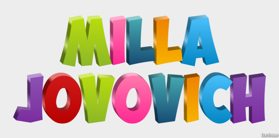 Milla Jovovich Text Effect