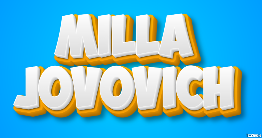 Milla Jovovich Text Effect