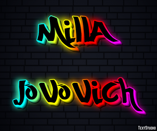 Milla Jovovich Text Effect