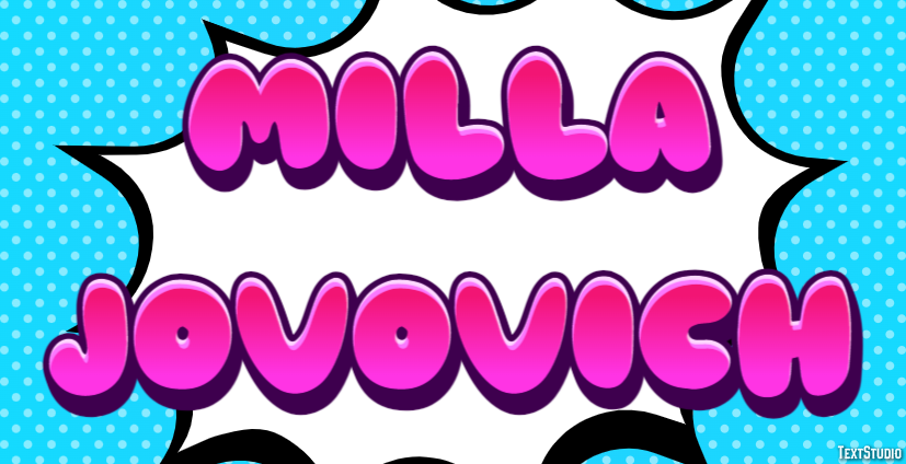 Milla Jovovich Text Effect