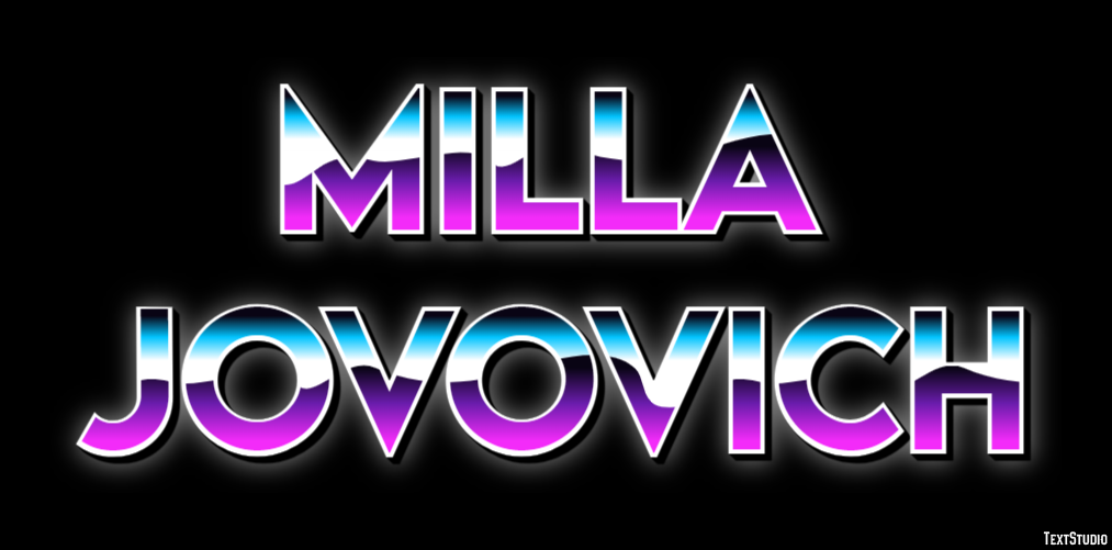 Milla Jovovich Text Effect