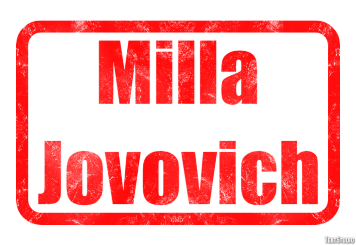 Milla Jovovich Text Effect