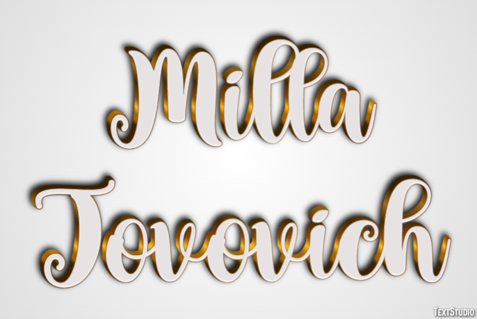 Milla Jovovich Text Effect