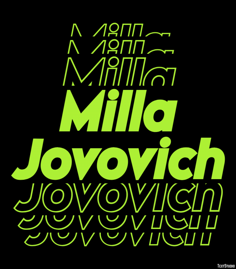 Milla Jovovich Text Effect