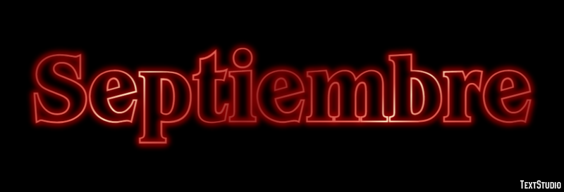 Septiembre Efecto de texto