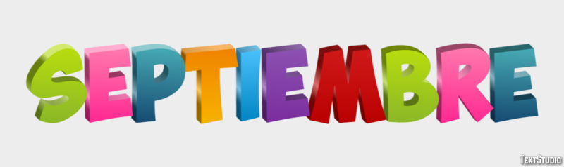 Septiembre Efecto de texto