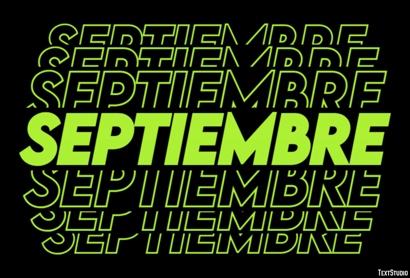 Septiembre Efecto de texto