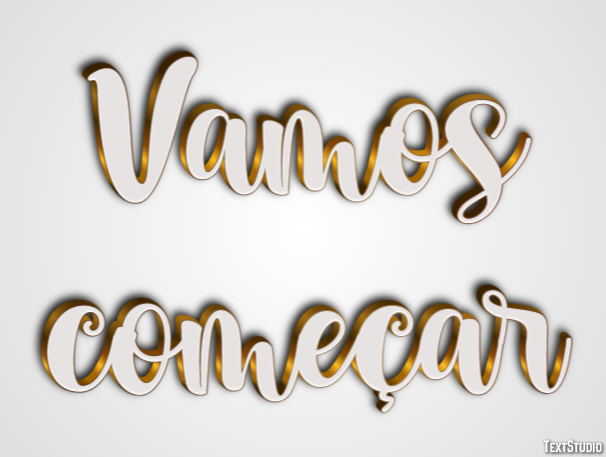 Vamos começar Efeito do texto