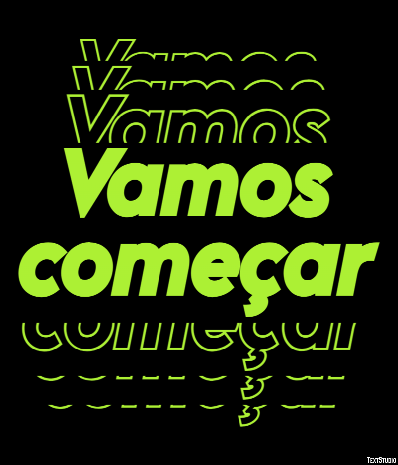 Vamos começar Efeito de texto